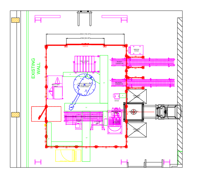 Agriculture manufacturing and granulator system layout